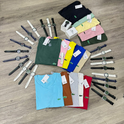 COMBO 2X1 RELOJ + CAMISETA LACOSTE
